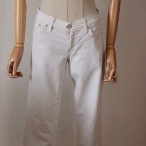 2000's Lucky Brand White Denim Slim Skinny Cut Jeans